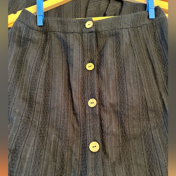 Miss Me Boho Black Button Up Midi Skirt NWT - Picture 3 of 8